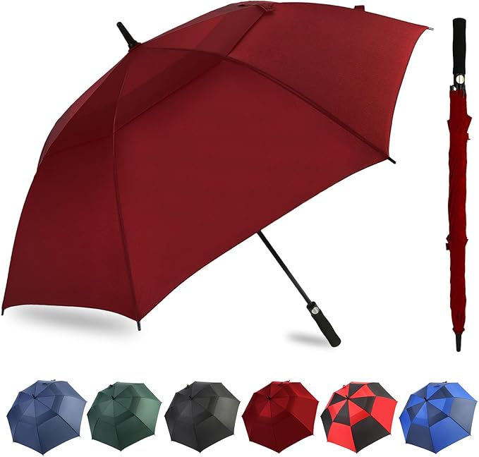 ZDSSM Automatic Open Golf Umbrella, 54/62/68/72 inch Extra Large Oversize Double Canopy Vented Stick Umbrellas, Windproof Waterproof Umbrella for Men And Women