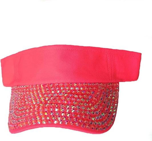 Sparkle Glitter Summer Rhinestone UPF 50+ Bling Ladies Sun Visor for Women Outdoor Sports Fashion Golf Hat