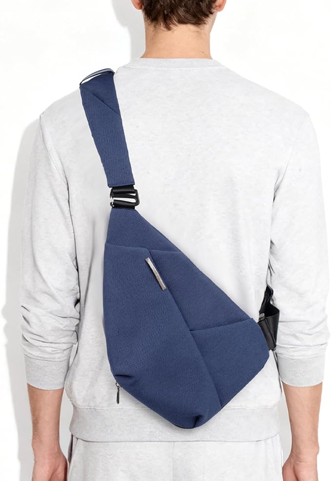 Crossbody Bags For Men, Lightweight Crossbody Sling Backpack, Sling Bag Anti Thief Chest Bag Daypack For Travel Hiking (Navy Blue)