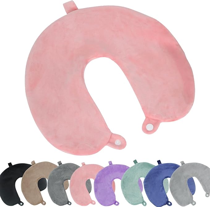 Travel Neck Pillow Cover, Neck Pillow Case, Pure, Soft and Smooh, Airplane Pillow Replacementt Cover Washable (Only Pillow Covers, no Filler)