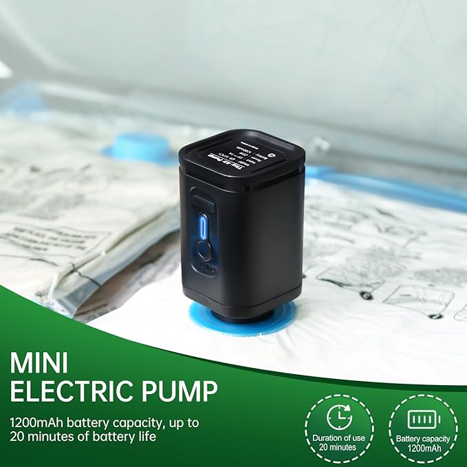 BRODI 14 Combo Pack Travel Vacuum Bags with Pump - Space Saver & Travel Essentials, Vacuum Seal Bags for Clothing and Luggage