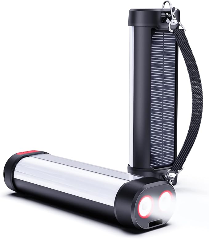 Solar Camping Lantern,1800LM,13 Light Modes, 3000mAh Battery, IP66 Waterproof,Rechargeable Camping Lights LED Flashlight for Hurricane, Emergency, Power Outages Home