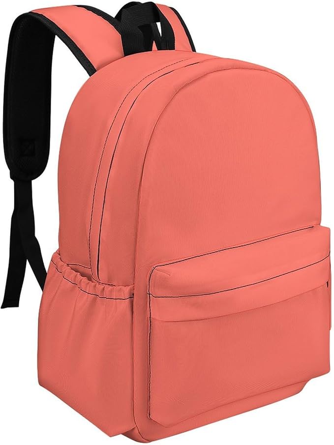 Living Coral Backpack Adult Travel Daybag for Women Men College Backpack for Vacation Hiking Camping Bag