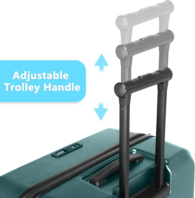 28 Inch Luggage with Spinner Wheels & TSA Lock, Expandable PC Hardside Large Checked Luggage with Top Opening, Durable Lightweight Rolling Suitcase, Green