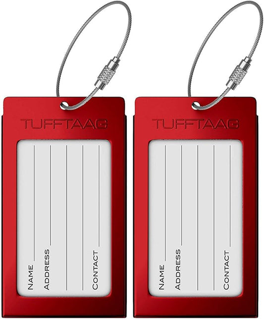 Luggage Tags Business Card Holder by TUFFTAAG - Durable Travel ID Bag Tag in Multiple Color Options, Perfect for Suitcases, Backpacks, and Carry-Ons, Easy Identification, Secure and Stylish