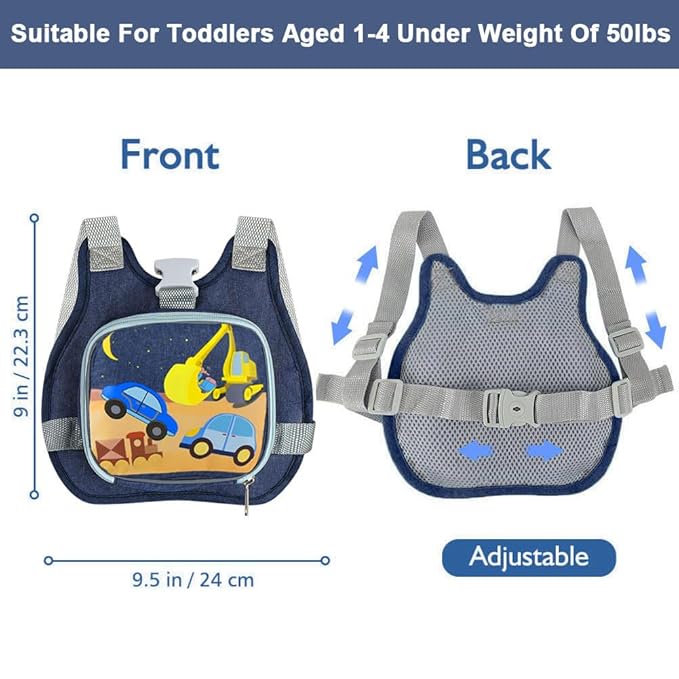 Accmor Toddler Harness Leash + Reflective Anti Lost Wrist Link, Cute Car Kids Harness with Leash, Child Walking Restraint Belt Collapsible Hand Strap Tether Hold Baby Boys Close for Outdoor Travel