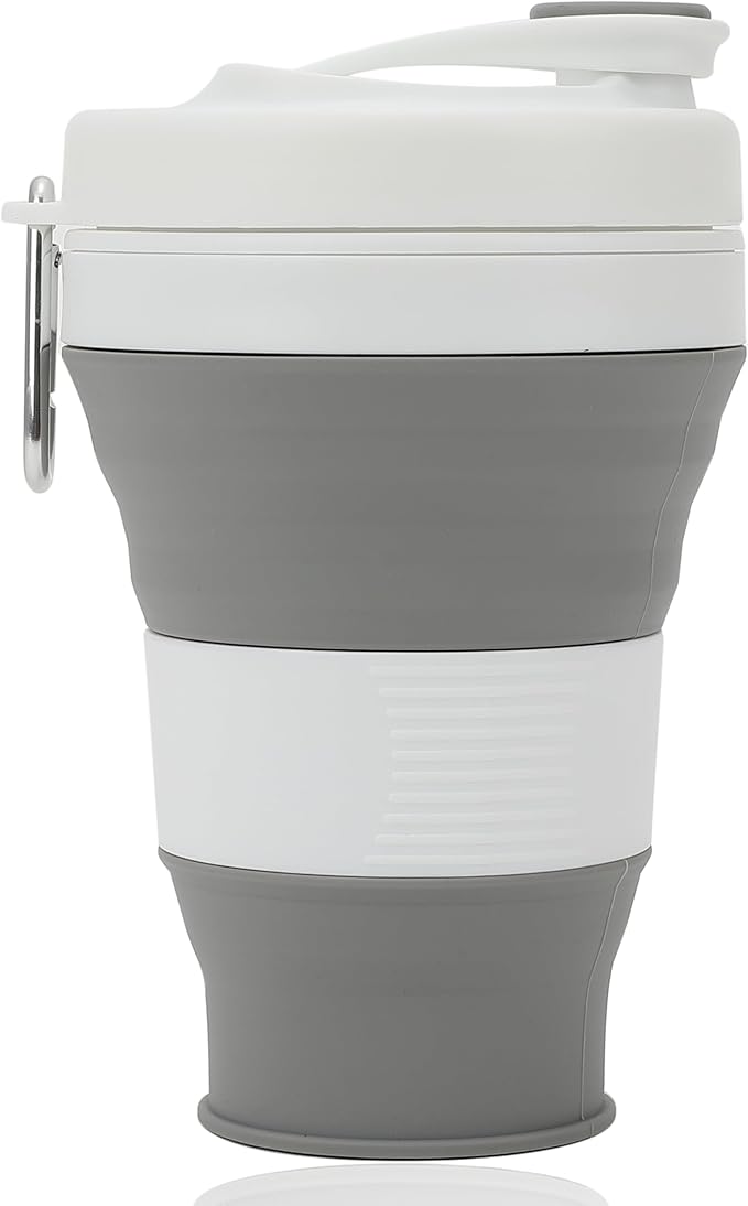 Silicone Folding Water Bottle – Collapsible, Portable, Leakproof & BPA-Free Travel Water Bottle for Hiking, Camping, Gym and Outdoor Adventures