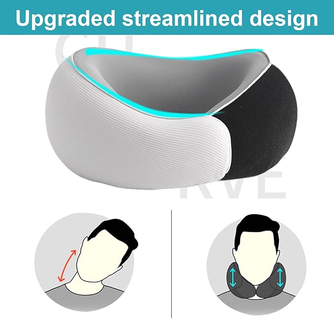 RURING Travel Pillows for Airplanes, 2025 New Travel Neck Pillow Travel Pillow, Neck Pillow Airplane Memory Foam 360 Degree Support Stowable Pillows for Airplanes Offices and Cars (Dark Gray)