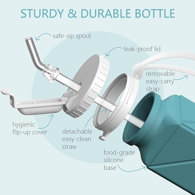 Collapsible Water Bottles 20.6oz 2 Pack, Silicone Foldable Portable Travel Water Bottle, BPA-Free Reusable Leakproof for Travel Camping Hiking Cycling Yoga Sports Outdoor (Black+Blue)