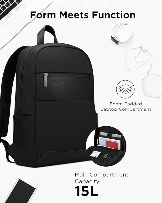 Lenovo Laptop Backpack (B500) -15L Capacity Padded Tablet & Computer Bag with Lock Zipper, Black, 15.6 Inch