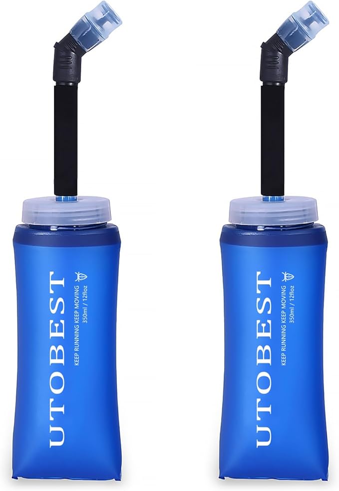 Soft Flask Collapsible Running Water Bottle, Flexible TPU Folding Flask for Hydration Pack, Soft Flask Bottles for Hiking Cycling