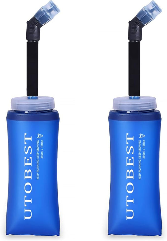 Soft Flask Collapsible Running Water Bottle, Flexible TPU Folding Flask for Hydration Pack, Soft Flask Bottles for Hiking Cycling