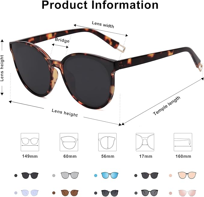 SOJOS Fashion Round Sunglasses for Women Men Oversized Vintage Shades SJ2057