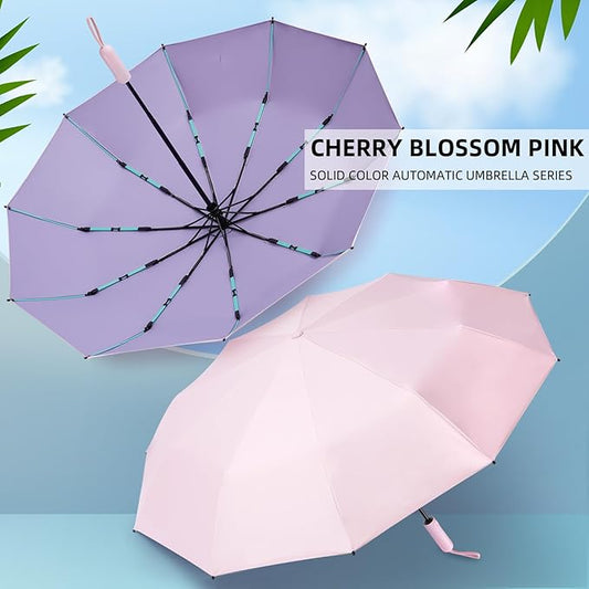 Folding Umbrella Anti-UV Compact Durable Folding Umbrella Auto Open Close Windproof Travel Umbrella Premium Grip Fits Backpack