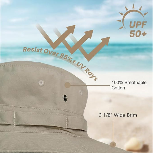 Bucket Hat Wide Brim UV Protection Sun Hat Boonie Hats Fishing Hiking Safari Outdoor Hats for Men and Women