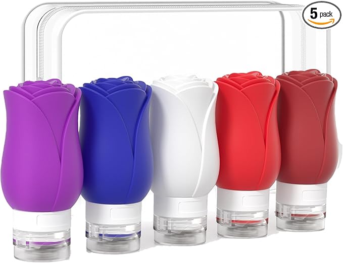 5 Pack Travel Bottles for Toiletries, TSA Approved 3oz Portable Travel Containers for Toiletries, Leak Proof Travel Tubs Refillable Liquid Travel Accessories for Shampoo Conditioner Lotion Body Wash