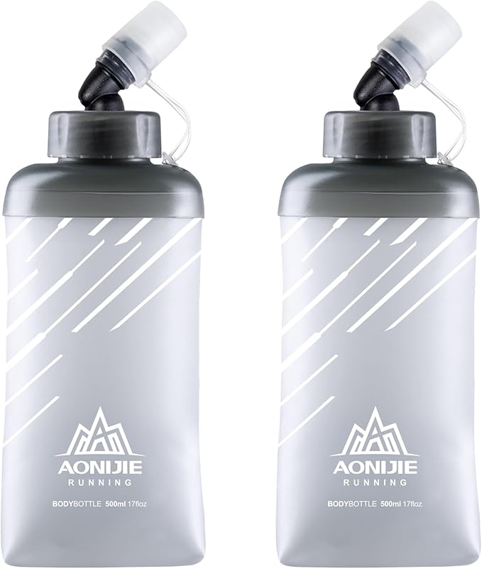 Azarxis TPU Soft Flask Collapsible Water Bottles BPA-Free 250ml 350ml 500ml 600ml for Hydration Vest Pack Running Hiking Cycling Climbing