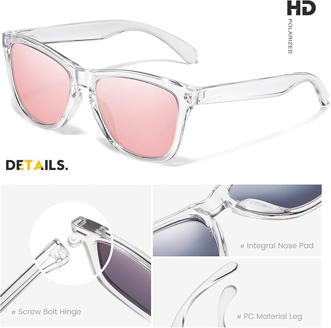 Sunglasses Womens Polarized Sunglasses for Mens Womens Retro Mirror Lens for Driving Fishing UV400 Protection