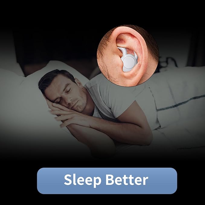 Noise Reduction Ear Plugs, NRR 40dB Ultra Comfortable Silicone Reusable Ear Plugs for Sleeping, Snoring Swimming, Studying, Concerts, Noise Cancelling and Hearing Protection Grey