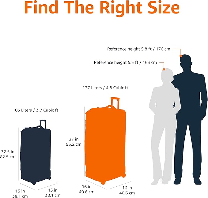 Amazon Basics 35-inch Large Rolling Duffle Bag with Wheels and Handle, Travel Duffle Bag with Durable Ripstop Polyester Material, 2 Layers of Space, Multiple Interior and Exterior Pockets, Black