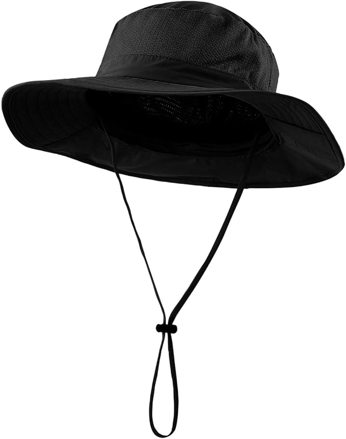 Home Prefer Outdoor UPF50+ Mesh Sun Hat Wide Brim Fishing Hat with Neck Flap Sun Hat for Men Women