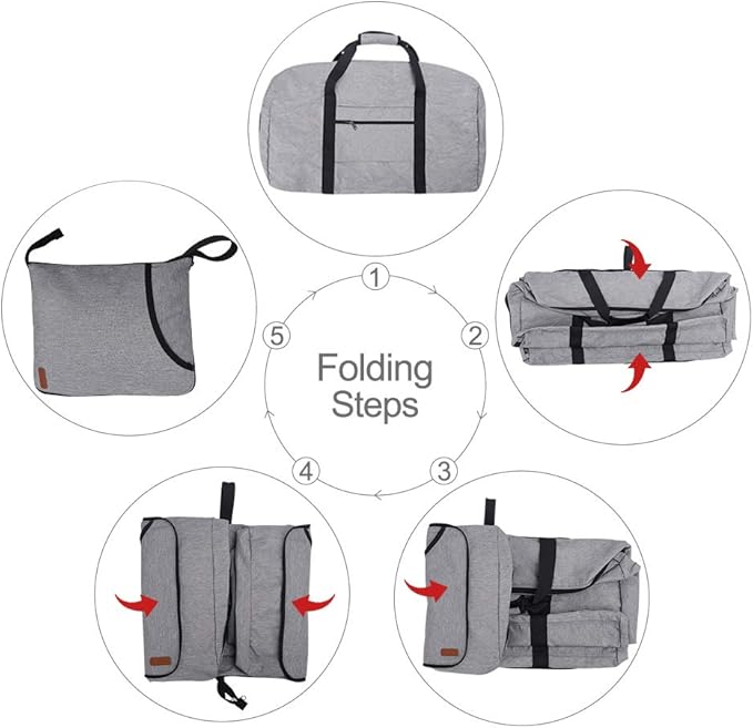 120L Duffle Bag for Travel, Large Foldable Waterproof Travel Duffel Bags Weekender Overnight Bag for Men and Women with Shoe Compartment (Gray)