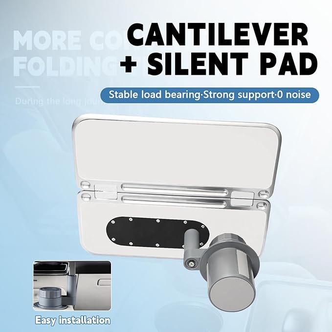 360° Rotating Folding Cup Holder Table, Steering Wheel Tray, Car & Laptop Desk - Car Accessories for Women & Men, Fit Tesla Model Y/3/S/Explorer/Maverick(Foldable Car Table Board (White))