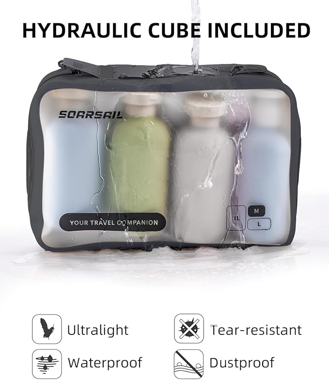 6 Set Compression Packing Cubes for Travel, Large Medium Small Luggage Organizers, Storage Bags for Clothes (6 Pack, Charcoal Gray)