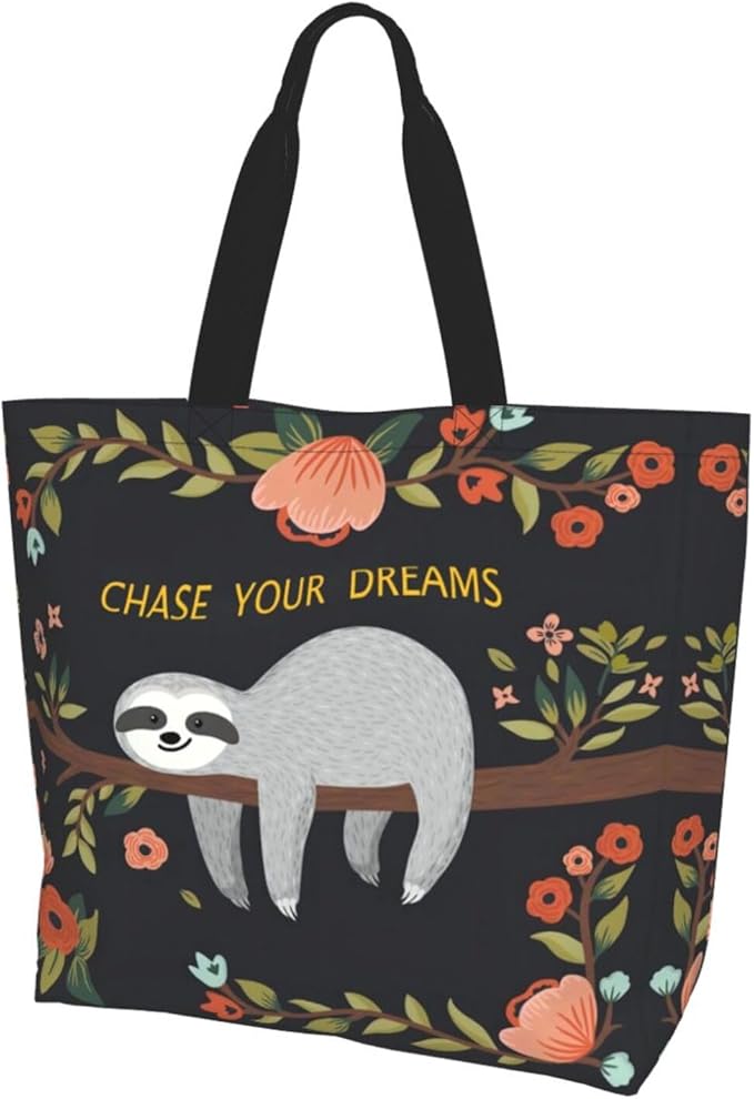 Large Tote Bag for Women Portable Beach Bag Reusable Grocery Bags Funny Gift Bag for Shopping Gym Travel