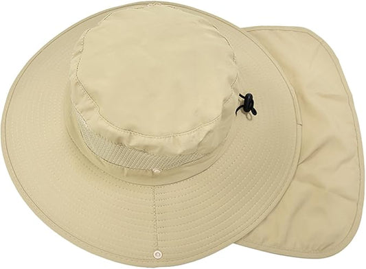 ZOORON Sun Hats for Men Women Fishing Hat with Neck Flap,UPF 50+ Sun Hat Waterproof Wide Brim Bucket Hats for Safari Hiking