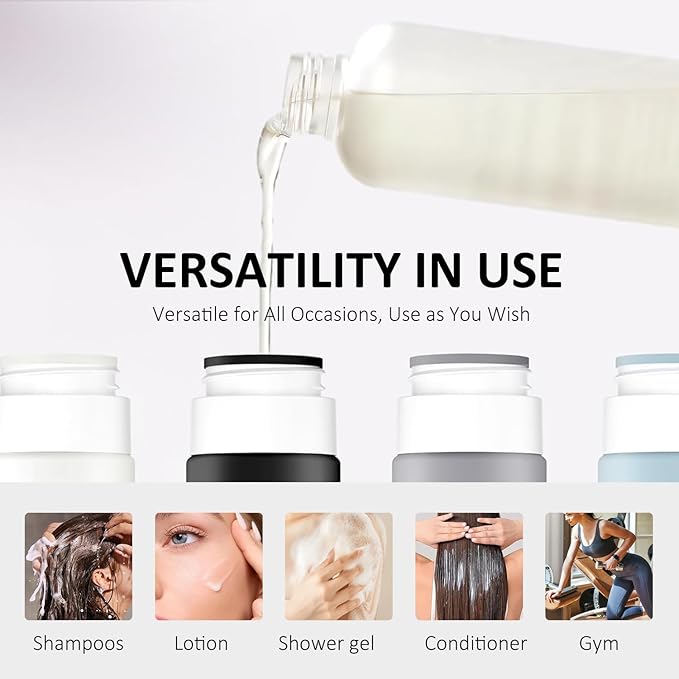 Empty 3 oz Travel Size Bottles Toiletries Containers for Toiletries Liquids，Small Silicone Mini Refillable Leak Proof TSA Approved Travel Bottles for Creams Shampoo and Conditioner Traveling