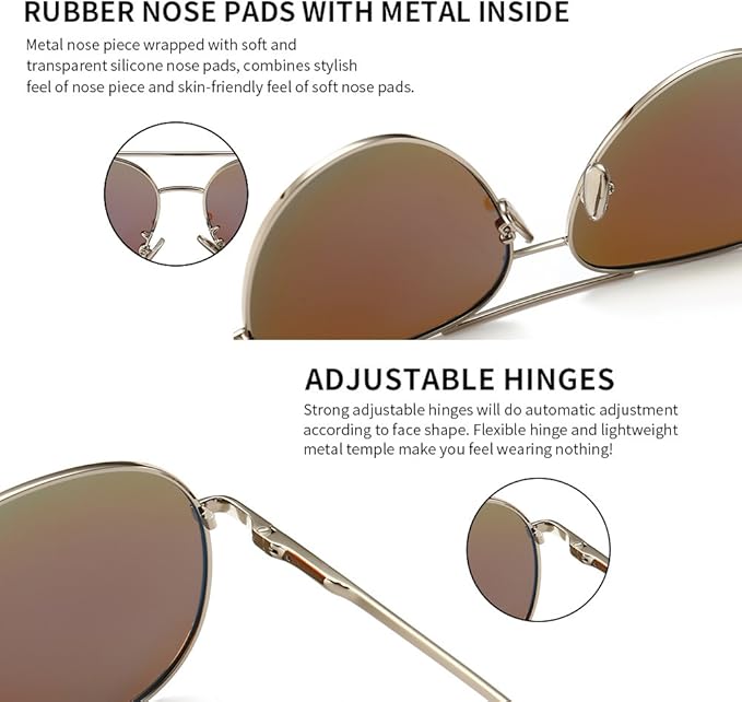 SUNGAIT Women's Lightweight Oversized Aviator Sunglasses - Classic Style Polarized Lens