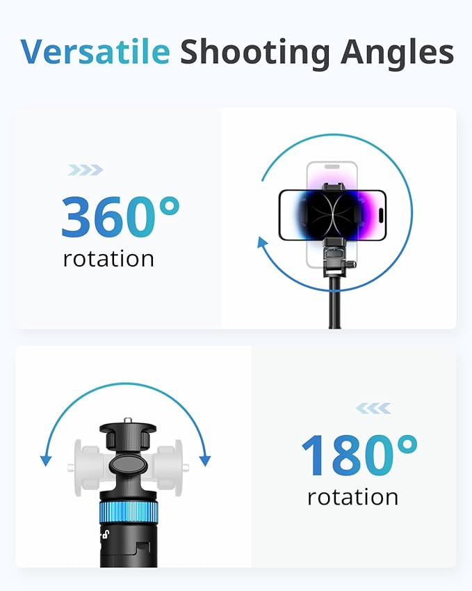 UBeesize 72" Phone Tripod - Tripod for iPhone & Selfie Stick with Phone Holder & Remote - Upgraded, Stable & Portable Stand for iPhone 17/16/15/14, Android, Cameras & Action Cams