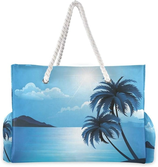senya Large Beach Shoulder Bags Canvas Tote Water Resistant for Gym Travel Daily