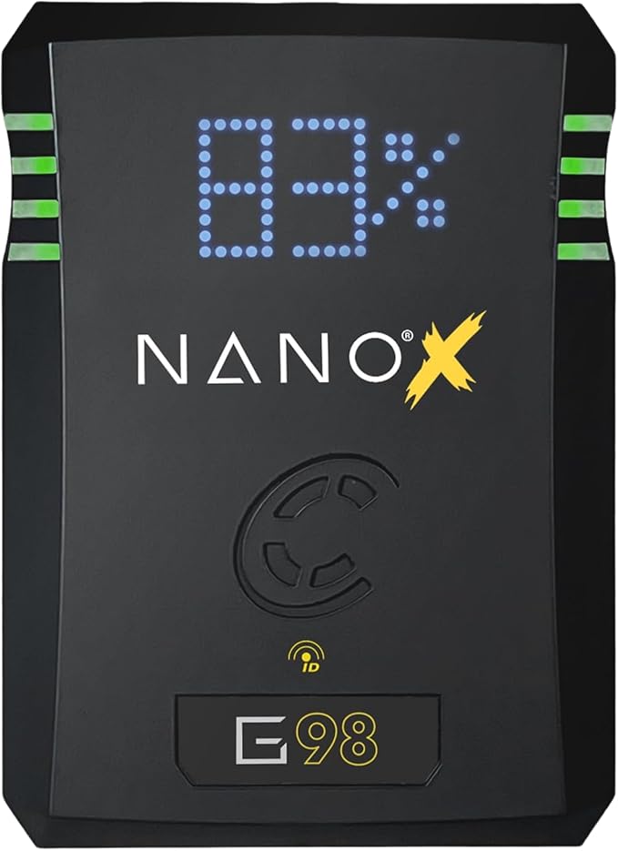 CoreSWX LLC Core NANOG98X, 98wh Micro Sized Gold-Mount Smart Battery Pack, 14.8v 6.6Ah. 10A Draw with EmLED® Fuel Gauge, USBCPD and Ptap