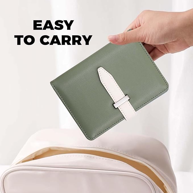 Passport Holder with Airtag for Women/Men,Airtag Passport Wallet for Travel,Cute Passport Holder Rfid Blocking,Travel Wallet for Cards Passport Cover Case (Green)