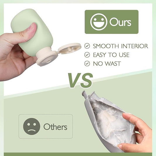 ASEVAT Leak Proof Travel Bottle with Flip Cap, Shampoo and Conditioner Bottle Set, Refillable Containers for Lotion, Cream Shampoo (Green+Blue+Pink, 3.4 Ounces)