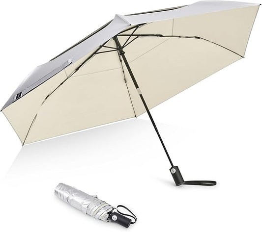 G4Free 43 Inch Travel Umbrella Ultralight UPF 50+ UV Protection Compact Sun Umbrella, Double Canopy Super Slim Small Portable Automatic Anti-bounce Close