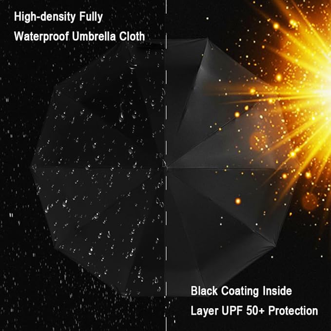 Automatic Umbrella Windproof Lightweight Strong Compact UV Protection Rain Travel Umbrellas Collapsible Backpack Umbrella Suit For Adult