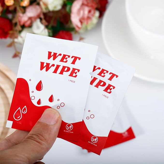 100 Pack Wet Wipes Individually Wrapped, Travel Size Wipes Bulk, Unscented Hand Wipe, Wet Wipe Quickly Cleaning Our Hands for Travel, Home, Wedding, Barbecue, Restaurant
