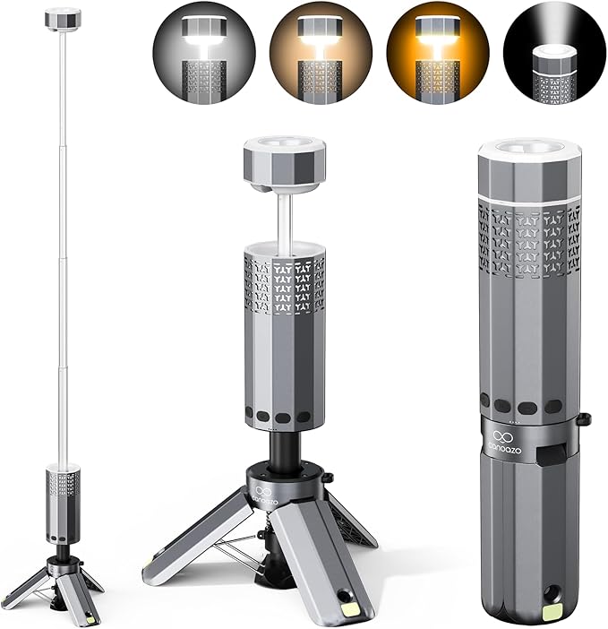 Rechargeable 21000mAh Camping Light, Telescopic Camping Lights, Collapsible Magnetic Camping Lantern with Stand IPX6 Waterproof Flashlights, Camping Lamp for Emergency, Hiking