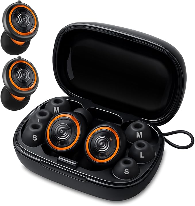 Senvok Ear Plugs for Sleeping Noise Cancelling with 50dB NRR - 3 Adjustable Noise Reduction Levels - Soft Reusable Silicone Hearing Protection Earplugs for Sleep, Work, Travel (Black)