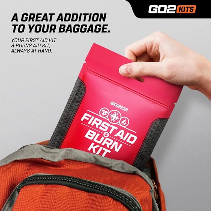 Advanced First Aid & Burn Kit, Comprehensive Burn First Aid Kit with Dressings, Burn Cream & Gauze, Portable First Aid Kit for Home, Office, Car & Travel, 3-Pack (BK35)