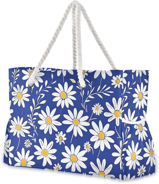 senya Large Beach Shoulder Bags Canvas Tote Water Resistant for Gym Travel Daily