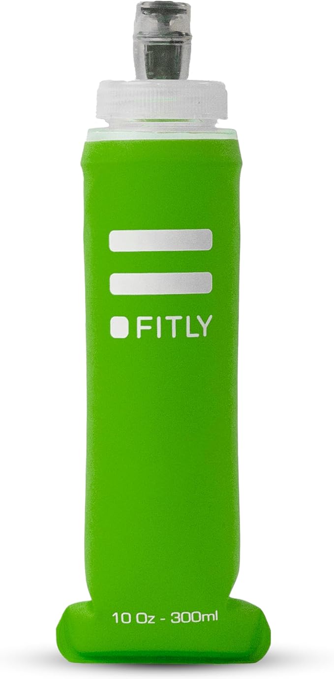 FITLY Soft Flask - Shrink As You Drink Soft Water Bottle for Hydration Pack - Folding Water Bottle Ideal for Running, Hiking, Cycling, Climbing & Rigorous Activity