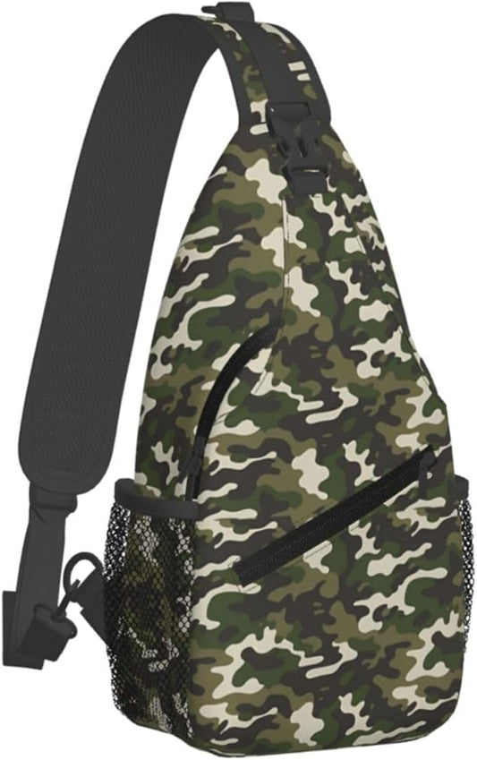 QFXUYNG Green Adult Sling Bag Unisex Chest Bags Crossbody Backpack Casual Daypacks Shoulder Bag for Women Men Cycling Hiking Travel