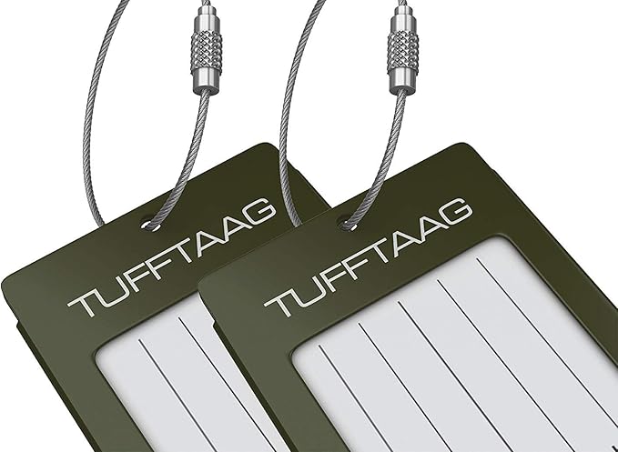 Luggage Tags Business Card Holder by TUFFTAAG - Durable Travel ID Bag Tag in Multiple Color Options, Perfect for Suitcases, Backpacks, and Carry-Ons, Easy Identification, Secure and Stylish