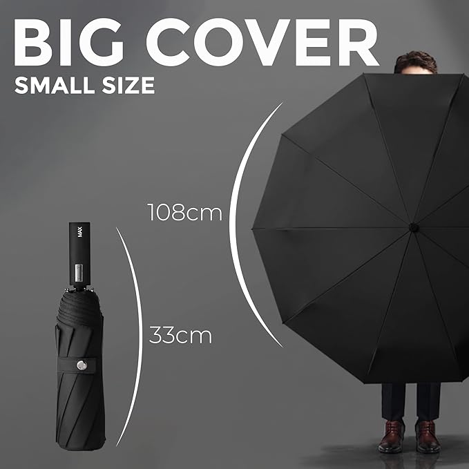 Compact Umbrella for Travel – Windproof & Waterproof Umbrella – Durable Umbrellas for Rain for Men & Women