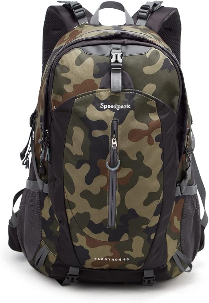 SPEEDPARK Hiking Backpack 40L Waterproof Hiking Daypack with Rain Cover, Outdoor Trekking Travel Backpacks for Men Women