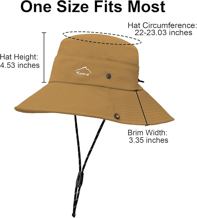 Sun Hats for Women Bucket Hat UV Protection Fishing Hat Wide Brim Safari Hats 2 in 1 Zip-Off Sun Visor Hats UPF 50+